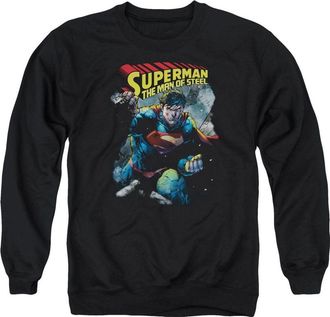 Gildan Superman Through The Rubble Adult Crewneck Sweatshirt