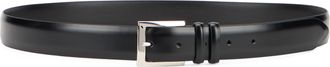 Orciani Mens Belt Brushed Leather Black Calfskin