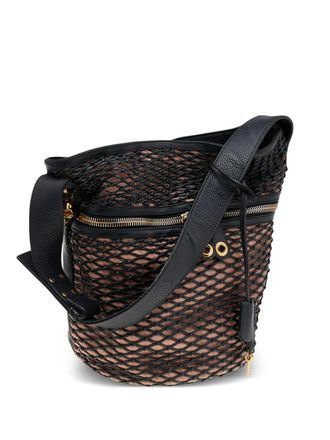 Alexander McQueen Bucket-tas met mesh - Zwart