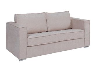 Vente-Unique Vente-unique - Divano Letto 3 Posti A Ribalta Posto Letto 140 Cm Materasso 14 Cm In Tessuto Testurizzato Tortora - Loreto
