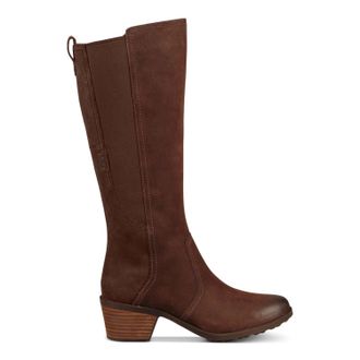 Teva Womens Teva Anaya Boots Brown Leather Waterproof Block Heel ZAP1083