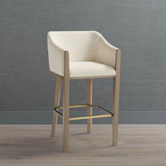 Frontgate Marbella Bar & Counter Stool - 26 Counter Height, Desert Gray Counter Stool, Snow Crypton Nomad Performance, Individual - Frontgate