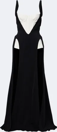 MUGLER re/edit Jeu de Paume cr&ecirc;pe gown