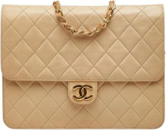Chanel Pre-owned Shoulder Bags, female, Beige, Size: ONE SIZE Pre-owned Vintage Shoulder Bag