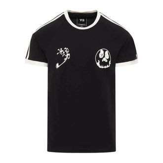Yohji Yamamoto Tops, Heren, Zwart, XL, GFX SS Tee