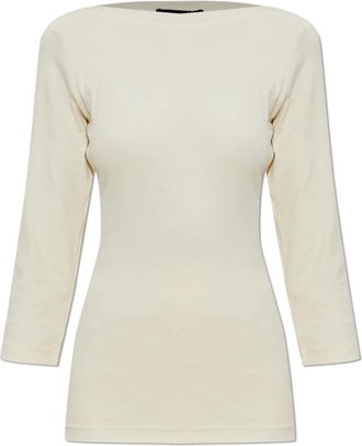 Fabiana Filippi Cotton T-shirt - Dames - T-shirts - Beige - XS - Katoen - Tops