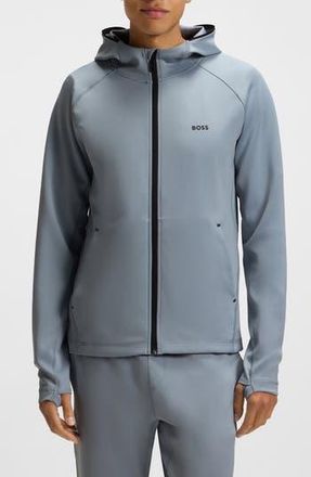 BOSS Sicon Active Full Zip Hoodie in Dark Grey at Nordstrom Rack, Size Xx-Large