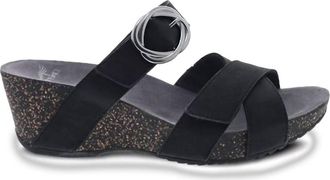 Dansko Womens Susie Sandal In Black Milled Nubuck