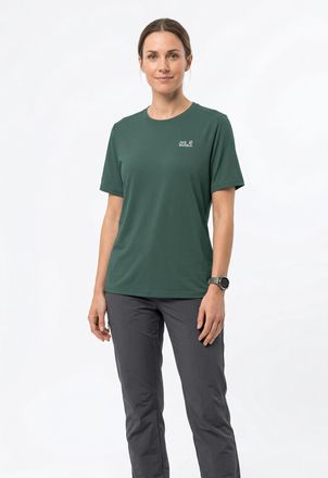Jack Wolfskin Funktionsshirt JACK WOLFSKIN VONNAN S/S T W, Damen, Gr. L (42/44), sago palm, Obermaterial: 100% Polyester, Shirts Funktionsshirt