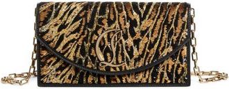 Christian Louboutin Loubi54 Sequin & Leather Clutch in Black/Multi/Gold at Nordstrom