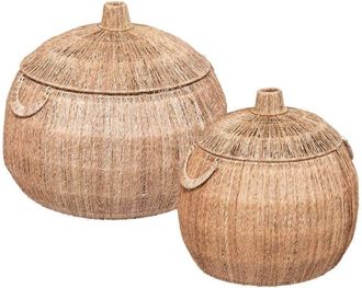 Atmosphera Atmosphera - Set di 2 cesti rotondi in iuta balaya d44 54cm cr&eacute;ateur dint&eacute;rieur