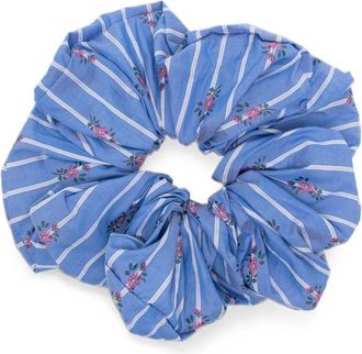 Etro Floral-print Striped Scrunchie