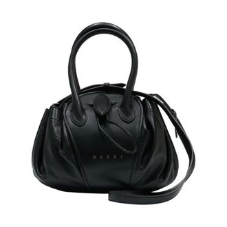 Marni Handbags, female, Black, Size: ONE SIZE Tulipea Small Purse - Marni - Leather - Black