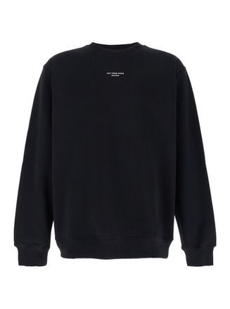 Drôle de Monsieur Le Slogan Classique Black Crewneck Sweatshirt With Contrasting Print In Cotton Man