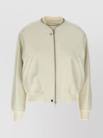 Jil Sander leather bomber jacket