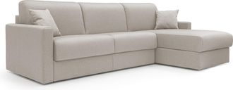Divani.Store Divani.store - Chris Sof&aacute; Esquinero De 5 Plazas En Tejido Impermeable 248 Cm Izquierdo (mat. 120x197) Crema