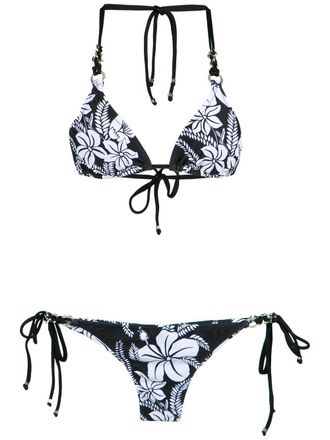 Amir Slama floral print bikini set - Nero
