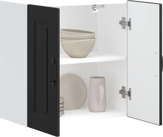 vidaXL Pensile da Cucina Kalmar Nero in Legno Multistrato - Vidaxl