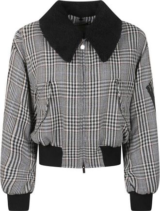 Stella McCartney Bomberjack met pluche kraag - Dames - Bomber jackets - Veelkleurig - XS - Wol - Jassen