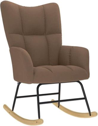vidaXL Sedia a Dondolo Marrone in Tessuto Vidaxl