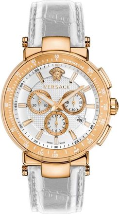 Versace Mystique Sport Chronograaf Leren Band - Heren - Horloges - Veelkleurig - ONE Size - Accessoires