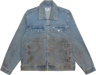Obey Base Trucker Jacket - Heren - Spijkerjassen - Blauw - S - Katoen - Jassen