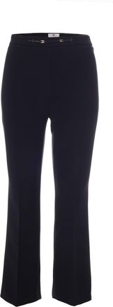 Elisabetta Franchi Black Trumpet Polyester Flared Pants