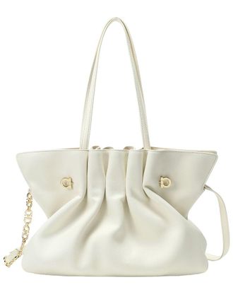 Tiffany & Fred Soft Pleated Leather Shoulder Tote