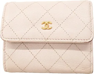 Chanel Pink Leather Wallet (Tri-Fold) (Pre-Owned)