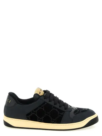 Gucci Black Cotton Low Top Womens Sneakers