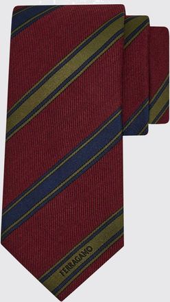 Ferragamo Cravatta a righe bicolor in pura seta jacquard