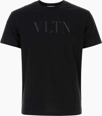 Valentino Mens Valentino VLTN Logo Print T-Shirt Black - Size: 40