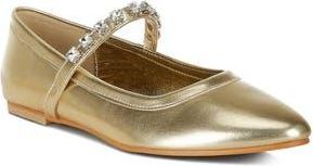 Rag & Co. Gloxinia Water Repellent Pointed Toe Flat in Gold at Nordstrom Rack, Size 10
