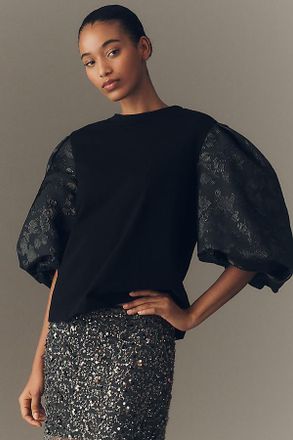 Essentiel Puff-Sleeve Jacquard Top
