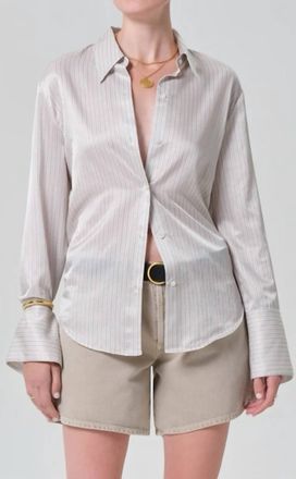 Citizens Of Humanity Camilia Shirt In Sandstone Stripe