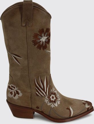 P.A.R.O.S.H. P. A.R. O.S. H. Stivali texani in pelle scamosciata con ricami floreali