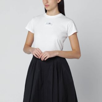 Maison Margiela T-shirt bianca con patch Numeric Signature