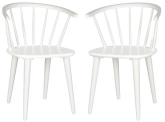 Safavieh Set de 2 sillas de comedor en madera de caucho blanca