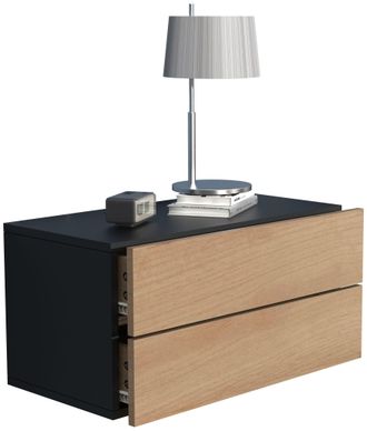 ebuy24 Gabinete De Noche Vcm Caj&oacute;n De Pared Tablero De Pared Mesa De Noche Dimensiones Aprox. Al. 30 X An. 60 X P. 32 Cm - Usal L 60 Cm (antracita / Roble De