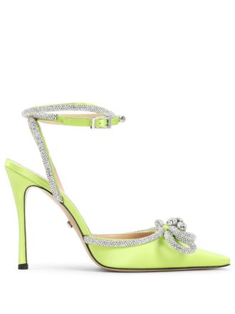 Mach & Mach 110mm Double Bow pumps - women - Leather - 37.5 - Green