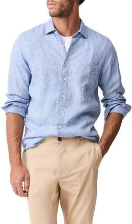 Rodd & Gunn Coromandel Button-Up Linen Shirt in Denim at Nordstrom, Size Xxx-Large