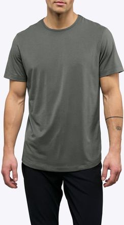 Cuts AO Curve Hem Cotton Blend T-Shirt in Castor Grey at Nordstrom, Size Xx-Large