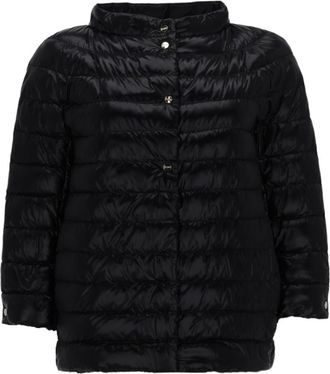 Herno Black Quilted Mock Collar Jacket