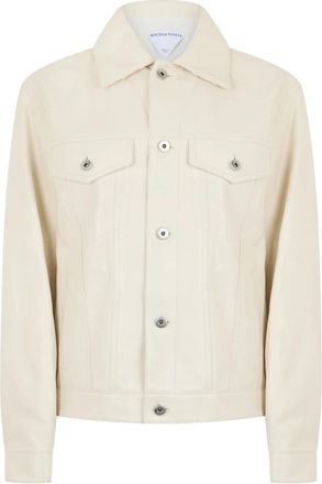 Bottega Veneta Leren Jas - Dames - Leren en Su&egrave;de Jassen - Wit - XS - Jassen