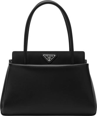 Prada Tassen, Dames, Zwart, ONE Size, Leer, Passage Handtas