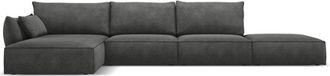 BLOOMINGLOFT 5-Sitzer Design Ecksofa Vanda mit Eckteil links - Chenille-Bezug