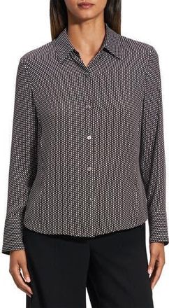 Theory Classic Slim Fit Button-Up Shirt in Black Multi at Nordstrom Rack, Size Petite