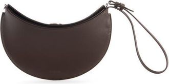 Jacquemus Le Petit Ovalo Leather Clutch in Midnight Brown 890 at Nordstrom