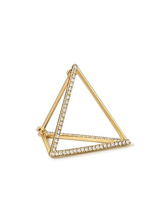 Shihara Diamanten triangel vormige oorsteker 20 - Metallic