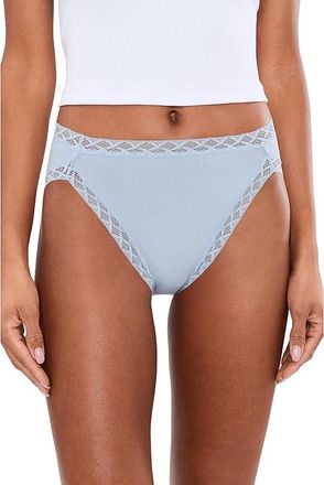 Natori Bliss French Cut 3-Pack Womens Underwear Violet Tulip/Light Mocha/Blue Mist : M (Womens 10-12), Cotton/Lace/Lycra